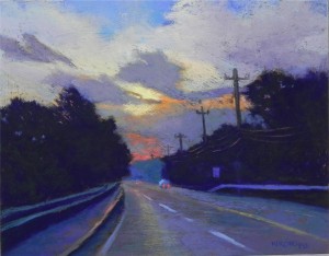 Daybreak, Route 6, 11 x 14, pastelbord with gel