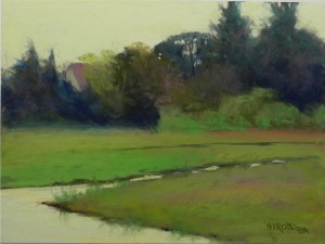 Morning Impression, Marshmere, 9 x 12, Wallis Belgian mist