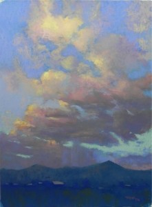 Taos Sunset #3, 24 x 18, Wallis Museum Grade board