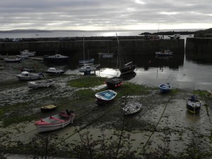 Daybreak and low tide, Mousehole Harbor, Cornwall