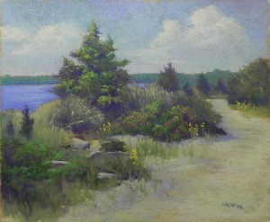 June Morning, Goodspeed Island, 20 x 24, BFK Rives and toned AS liquid primer