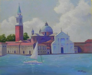 San Giorgio Maggiore, Venice, 20 x 24, Rives and AS Liquid Primer