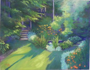 Geiser backyard, 16 x 20, pastelbord