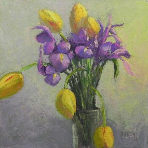 Iris and Tulips, 12 x 12