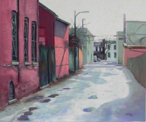 Snow-covered Alley, Capitol Hill, 20 x 24, Pastel Premiere 400