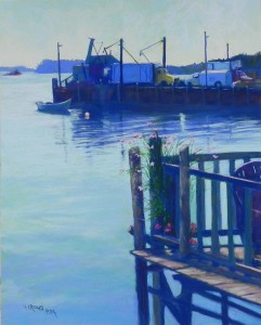 A Working Harbor, 20 x 16, Pastelbord