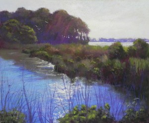 Chincoteague Morning, 20" x 24" Rives with AS liquid primer and oil wash