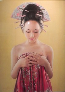 Meditacion, Award-winning painting by Aurelio Rodriguez Lopez