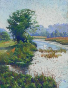 The Sentinel, Chincoteague, 24" x 18", Rives with liquid primer