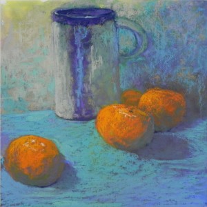 Mug with Clementines (by me)  12 x 12 Multi-media pastel board