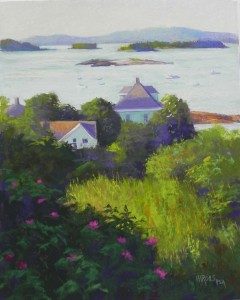 Early Morning, Stonington Harbor, 16" x 12", Pastel Premiere white 400 (mounted)