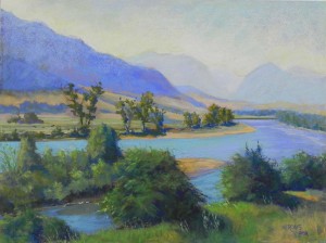 Hazy Morning, Paradise Valley, 18" x 24", pastelbord