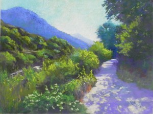 In Logan Canyon, 18" x 24", Pastelbord