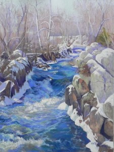 Great Falls Blues, 24" x 18", Wallis Beligan Mist