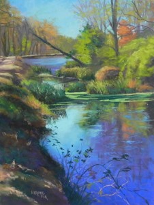 Autumn Light C&O Canal, 24" x 18", Pastel Premiere, Italian clay