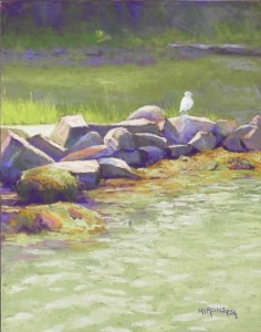Gull on Rocks, 14" x 11", Uart 320